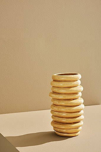 Beth Vase Keramik in Orange und Beige, minimalistisches Design, Höhe: 28,5 cm, Durchmesser: 16,0 cm - Bild 1