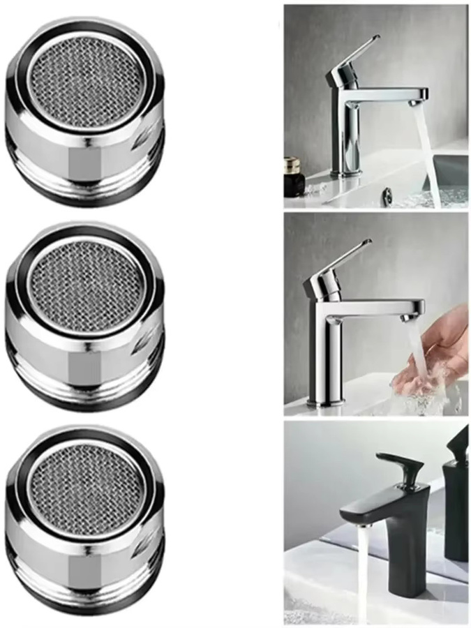 Wasserhahn Belüfter aus Messing mit 24mm Gewinde in Silber für Küche und Badezimmer - Bild 5