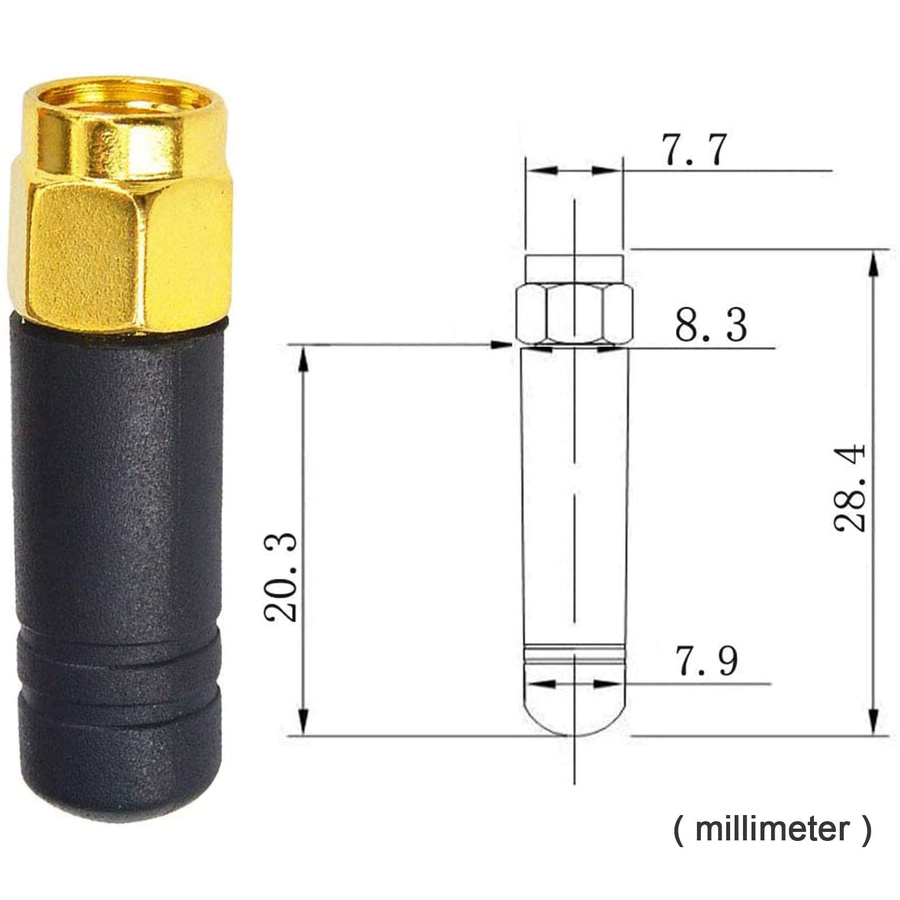 NOWEPOCH Mini WiFi Antenne 2,4 GHz Drahtlose Omni FPV Antenne mit RP SMA Stecker für Mmdvm Netzwerk Router und Racing Drone in Schwarz oder Weiß - Bild 3