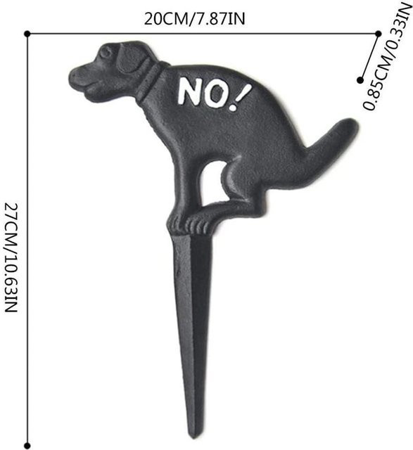 Dekorativer Gartenstecker Hundewelpe von Fishine in Schwarz aus Gusseisen, Höhe: 27 cm, Breite: 20 cm - Bild 1