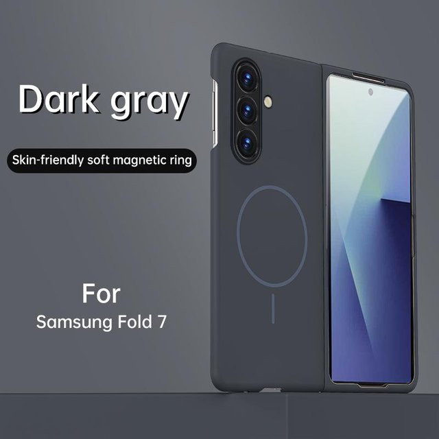 Ultradünne magnetische Hülle für Samsung Galaxy Z Fold 7 6 5 4 3 in Grau mit MagSafe Kompatibilität und mattem Finish - Bild 1