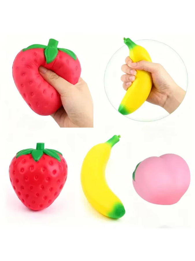 Bandai Antistress-Spielzeug, Squishy Squeeze, Bananen, Erdbeeren, Pfirsiche - Bild 3