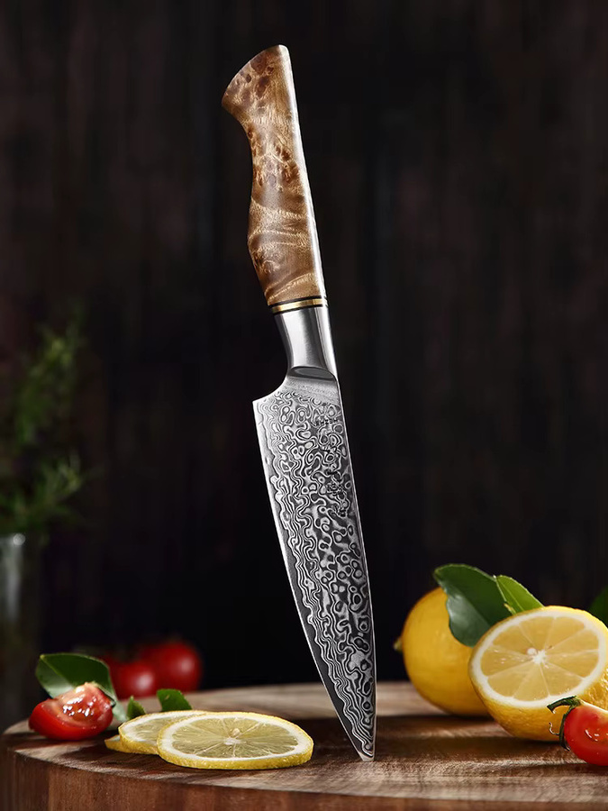 HEZHEN Damaststahl Allzweckmesser aus 67 Lagen mit Holzgriff, 5 Zoll Schälmesser für Obst und Gemüse - Bild 6