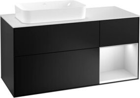 V&B Waschtischunterschrank Finion mit Wandbeleuchtung, Breite: 120 cm, Tiefe: 50,1 cm, Höhe: 50,1 cm, lackiert, blau - Bild 1