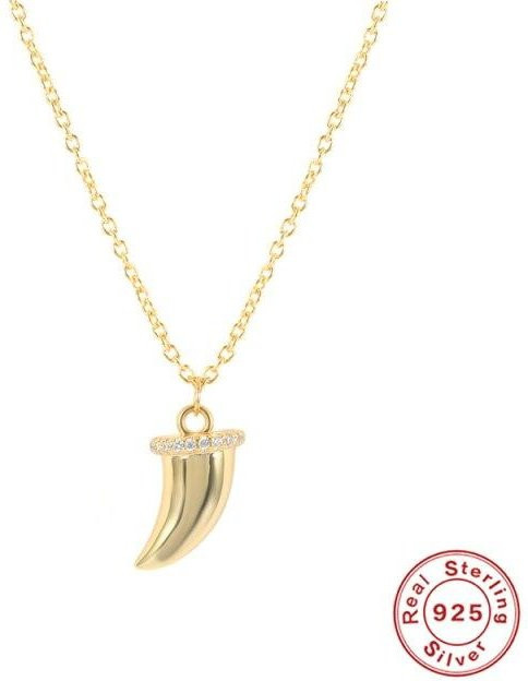 Halskette mit Evil Eye Anhänger, 925 Silber, Gold, Zirkonia, Damen - Bild 1