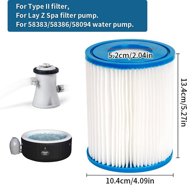 Intex Ersatz-Filterkartusche für Wasserfilter 58094 und AB 530/800 Gal Filterpumpen, Farbe: Weiß, B/D/H: 10,6 x 13,6 cm - Bild 1