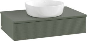 V&B Waschtischunterschrank Antao mit Frontstruktur und Beleuchtung in Grau, B/T/H: 80 x 50 x 19 cm - Bild 1