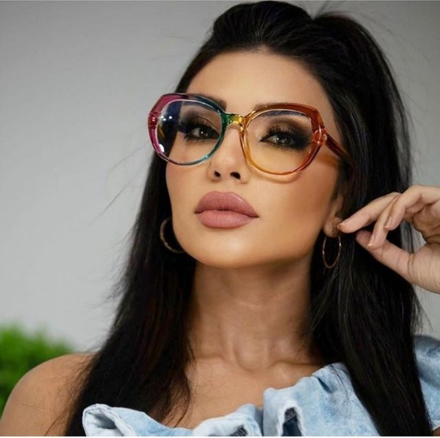 Samjune Korrektionsbrille, TR90, Rund, Vollrand, Multicolor, Damen, Blaulichtfilter - Bild 1