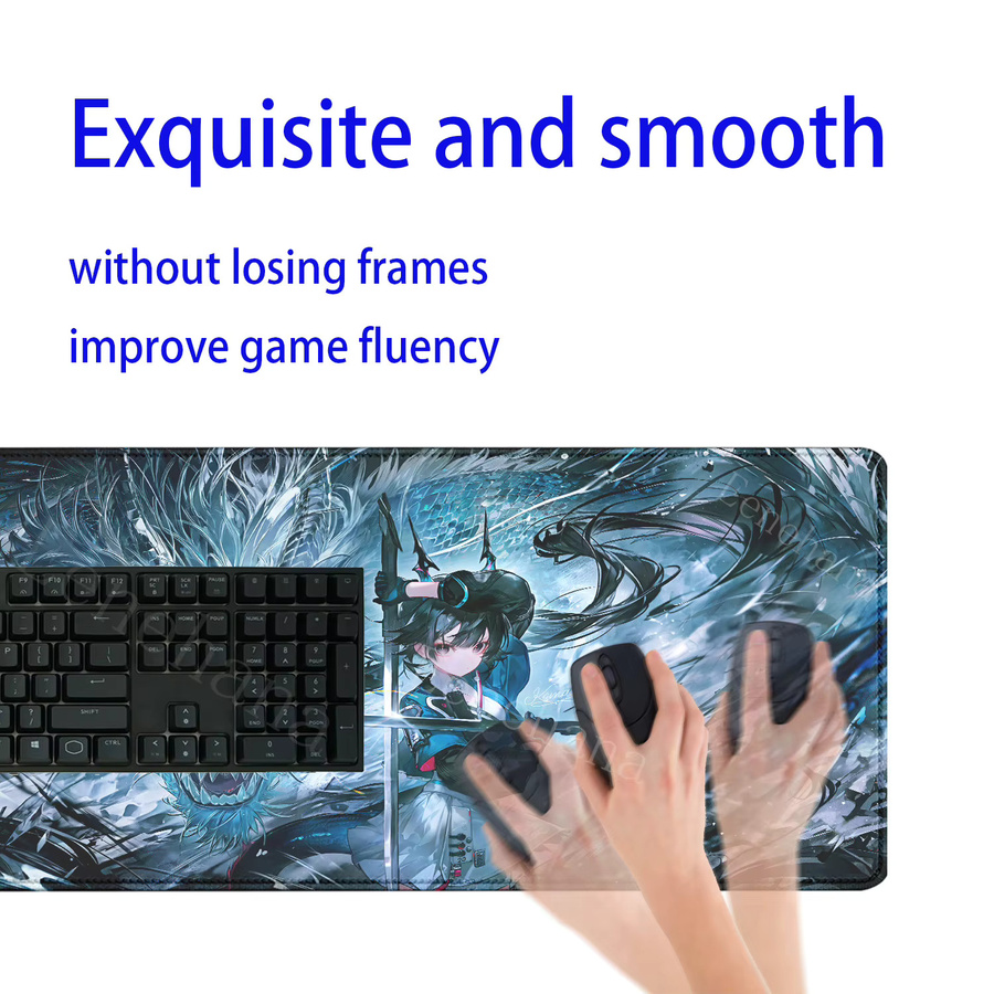 Arknights Endfield Yvonne Gaming-Mauspad Multicolor, rutschfeste Schreibtischunterlage aus Gummi, B/T: 90 x 40 cm - Bild 3