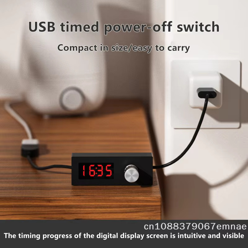 JETTING Tragbarer digitaler Countdown-Timer mit 24-Stunden-Automatikabschaltung und USB-Schalterkabel in Schwarz - Bild 3