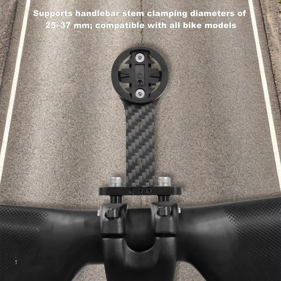 DOMEN Carbon Fahrrad-Vorbauverlängerung mit Computerhalterung für Garmin und Bryton sowie Kamera in Schwarz - Bild 4