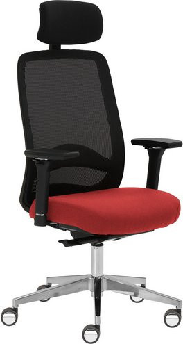 Mayer Sitzmöbel Drehstuhl mit Kopfstütze und Armlehnen in Rot, B/H: 70 x 63 cm - Bild 1