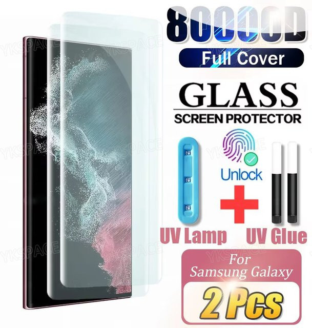 2 Stück UV-Vollflüssigkleber Displayschutzfolie aus 9H gehärtetem Glas für Xiaomi Mi 15 Pro und Ultra Mix 4, transparent, 3D gebogen HD klar - Bild 1