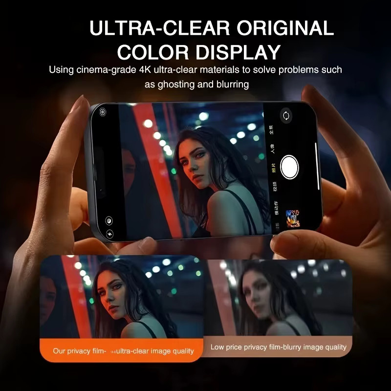 5 Stück Sichtschutz Displayschutzfolie aus gehärtetem Glas für Apple iPhone 11 12 13 14 15 16 17 Pro Max, transparent, Anti-Fingerabdruck - Bild 5