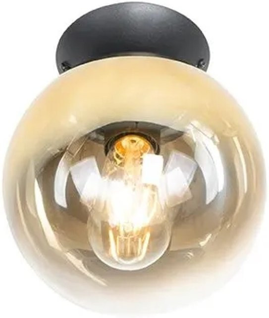QAZQA Art-Deco Deckenlampe Pallon in Schwarz mit Goldglas, dimmbar, E27 - Bild 1