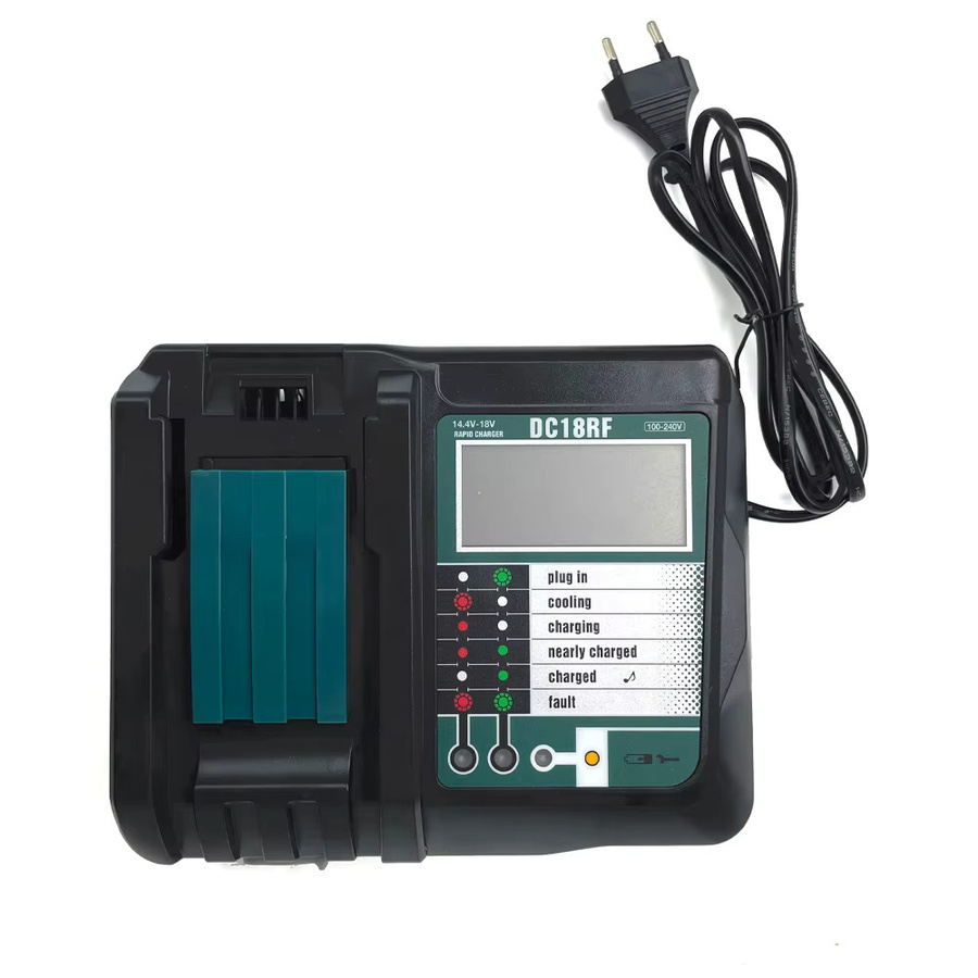Makita DC18RF Li-Ionen-Akku-Ladegerät mit 3A Ladestrom und USB-Anschluss in Schwarz für 14,4 V und 18 V Elektrowerkzeuge - Bild 2