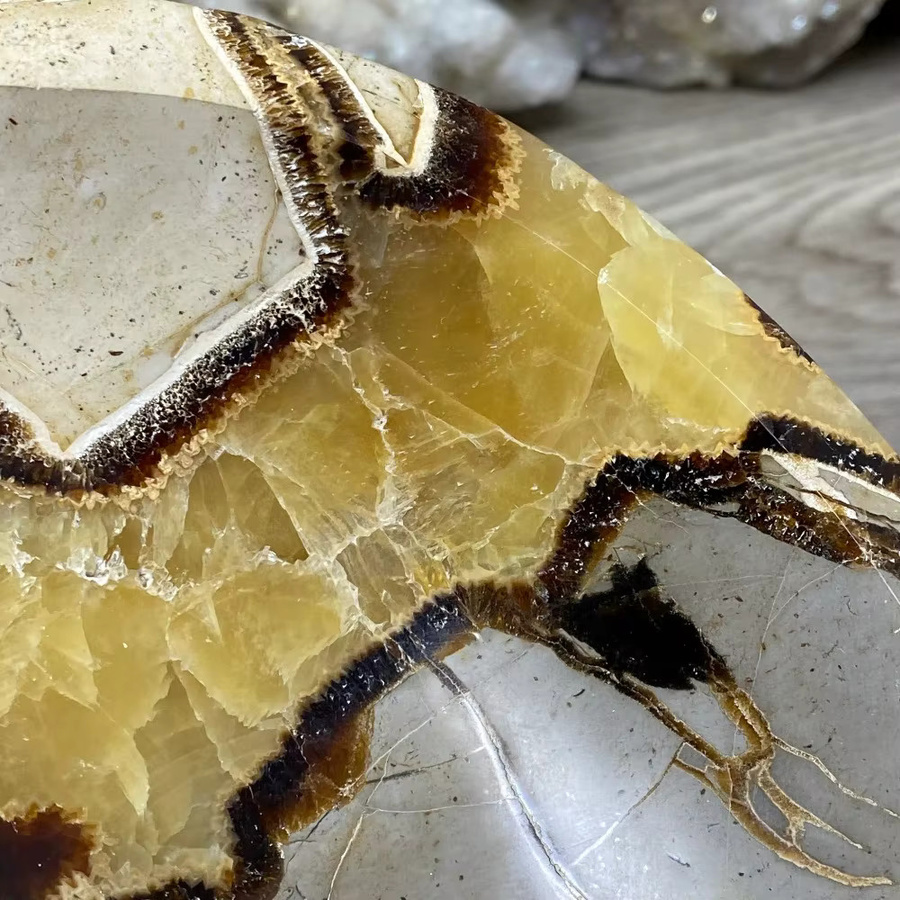 CrystalHola Septarian Schüssel aus poliertem Naturstein in Mehrfarbig, runde Dekoschale für dein Zuhause oder Büro - Bild 2