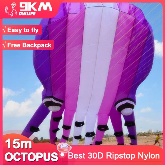 9KM DWLIFE Octopus Kite, Wäschedrachen, Meerestiere, Bunt / Mehrfarbig - Bild 1