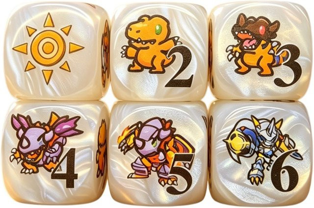 Bandai Digimon Omnimon Agumon Token, 2er-Set, Mehrseitige Würfel - Bild 1