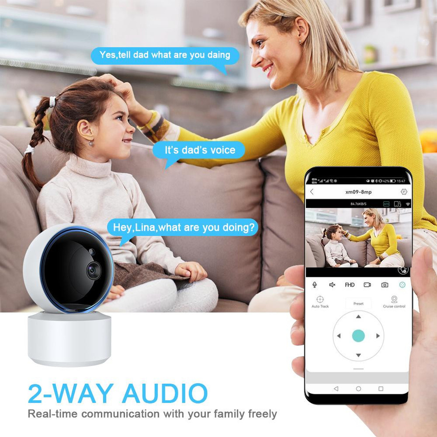 ZETI Indoor Sicherheitskamera mit 5MP PT und 3MP, Smart Life WiFi CCTV Videoüberwachung mit PIR-Bewegungserkennung und Personenerkennung, Tuya kompatibel, Babyphone ohne SD-Karte - Bild 10