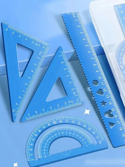 4-teiliges blaues Zeichenset aus Metall mit Aufbewahrungsbox für Studenten und Erwachsene - Bild 1