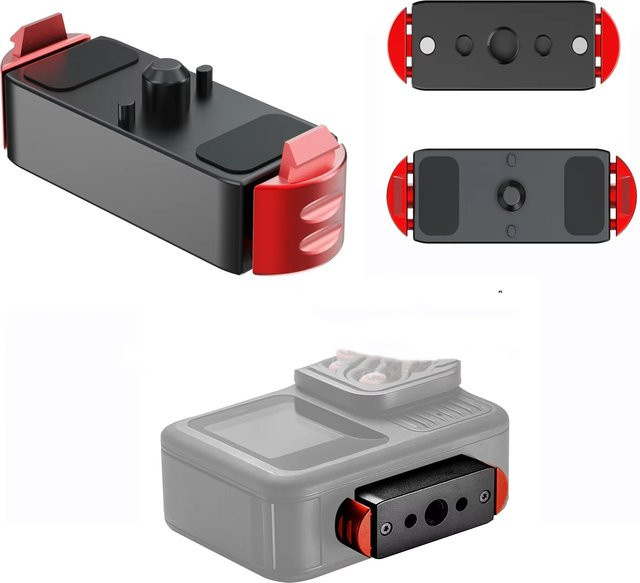Dual Lock Quick Release Magnetische Basis Action Kamera Ständer Halterung mit 1/4 Zoll und Arri Anschluss für GoPro Hero 13 und GoPro MAX 2, Schwarz - Bild 1