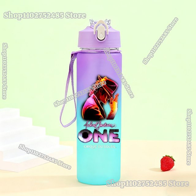Michael Jackson MJ Trinkflasche mit Farbverlauf und mattiertem Design, Tragbarer Mehrwegbecher in Multicolour - Bild 1