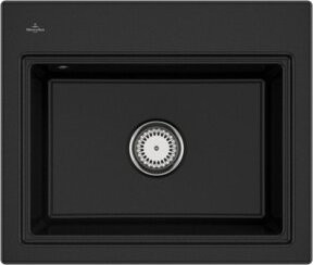 Villeroy & Boch Spüle Subway Style 60 S Flat links, bündig, Keramik, Farbe Silber/Schwarz, Breite: 60 cm - Bild 1
