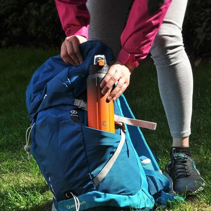 Fjbottle Thermosflasche aus Edelstahl für Sport und Outdoor, vakuumisoliert, hält Heißes und Kaltes, auslaufsicher, Farbe: Orange, Volumen: 600ml - Bild 1
