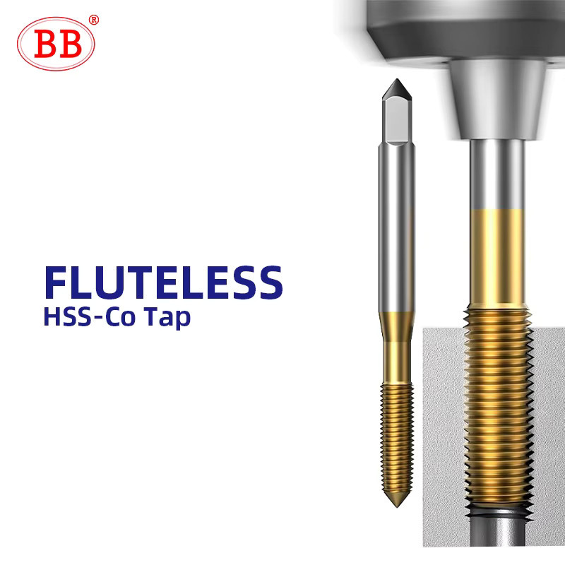 BB Fluteless Tap Thread Forming Extruded HSS TiN Coated M35 Co5 CNC-Werkzeug für Aluminium, Metall und Stahl in Gold - Bild 2