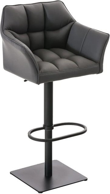 DELUKE Barhocker SIHAR höhenverstellbarer Barstuhl aus Kunstleder in Grau und Schwarz, drehbar mit Lehne, B/T/H: 64 x 45 x 88 cm - Bild 1