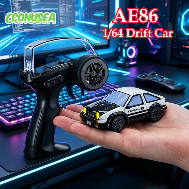 CONUSEA AE86 RC Drift-Auto, ferngesteuertes Auto, 1:64, Mini Desktop-Modell - Bild 1