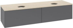 V&B Waschtischunterschrank Antao mit Beleuchtung, Anthrazit lackiert, B: 160 cm, T: 50 cm - Bild 1