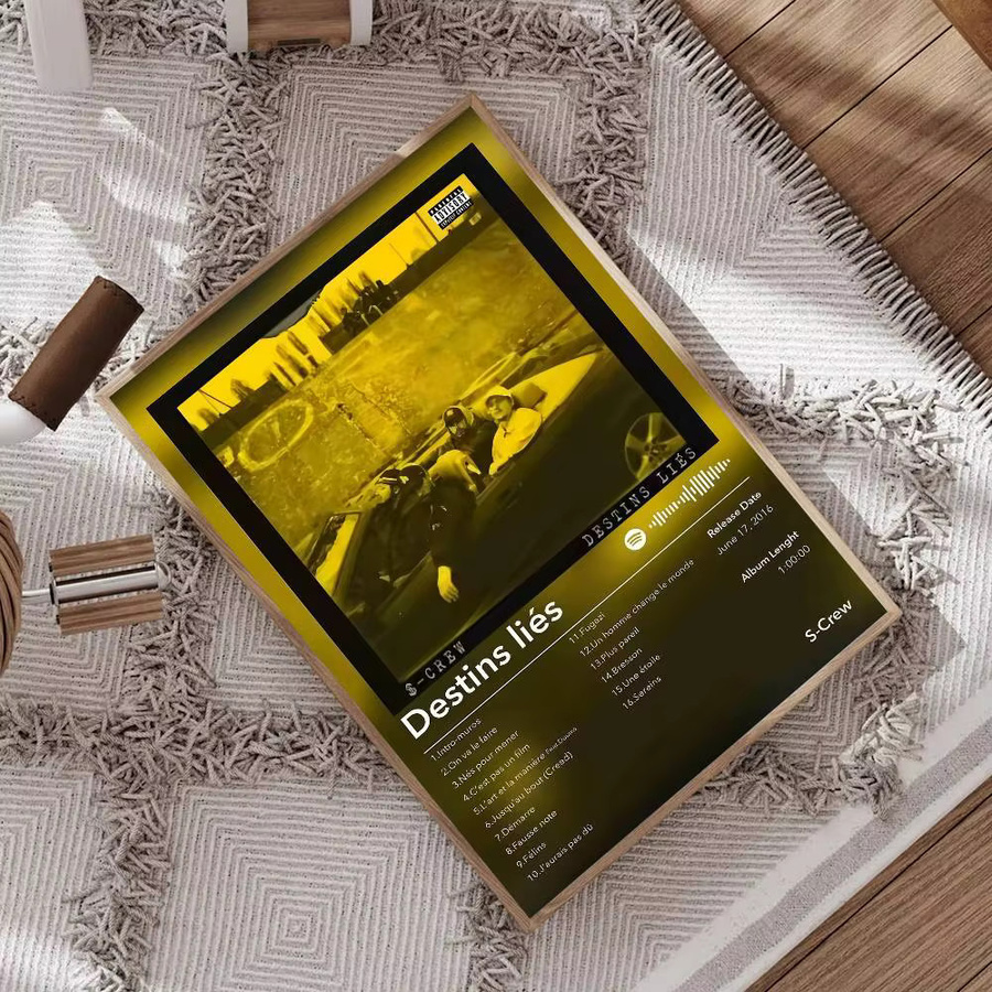 Modernes Whitepaper-Poster mit französischem Rap-Pop-Musikalbum-Design in Weiß als abstrakte Wandkunst für dein Arbeitszimmer - Bild 4