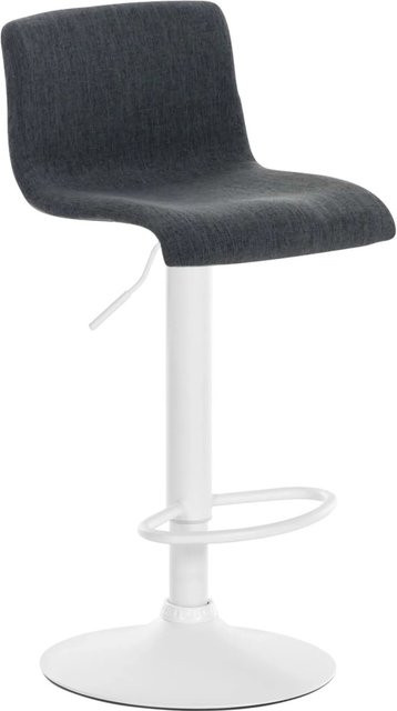 DELUKE Barhocker PESAN Stoff Dunkelgrau, höhenverstellbarer Barstuhl mit Lehne und 360 Grad Drehsitz, B/T/H: 39 x 36 x 84 cm - Bild 1