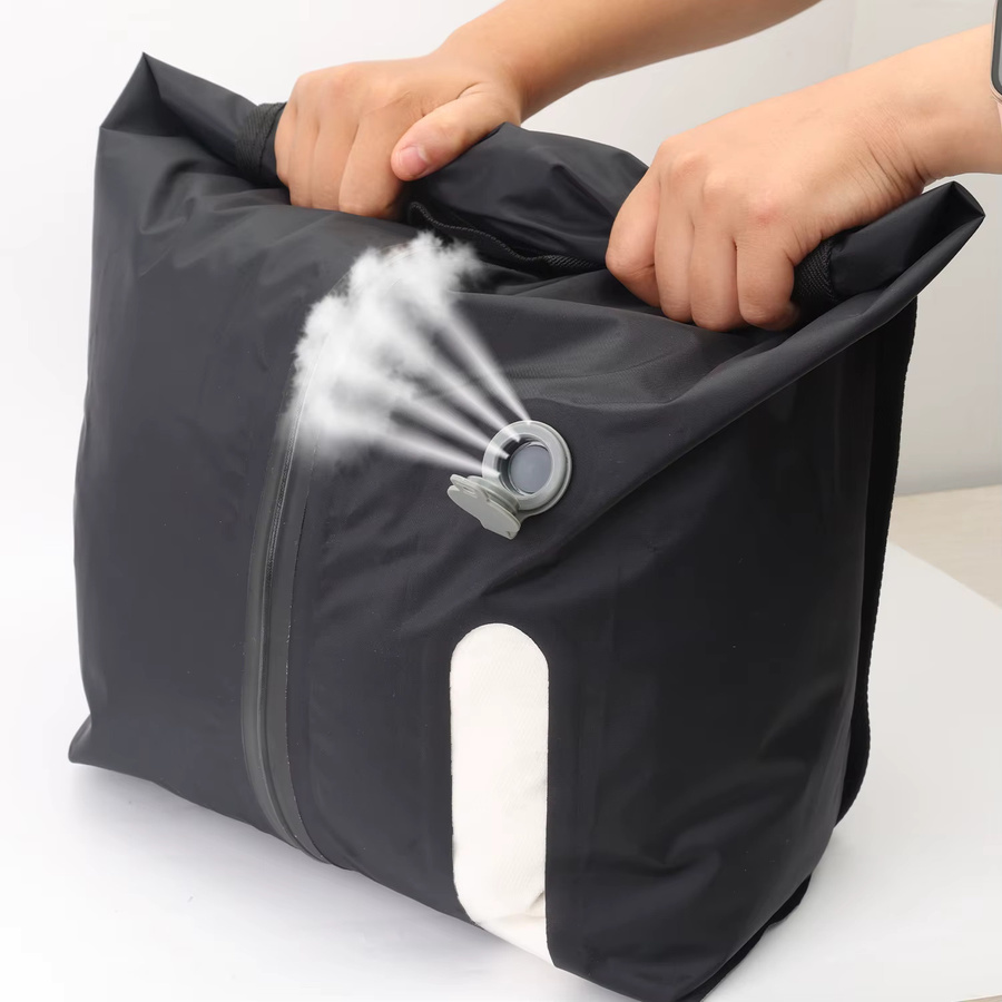 HOCOSHINE Reise Vakuum Dichtungstaschen zur Kleidungslagerung, wiederverwendbare Kompressionsbeutel für Koffer und Rucksack, Schwarz - Bild 3