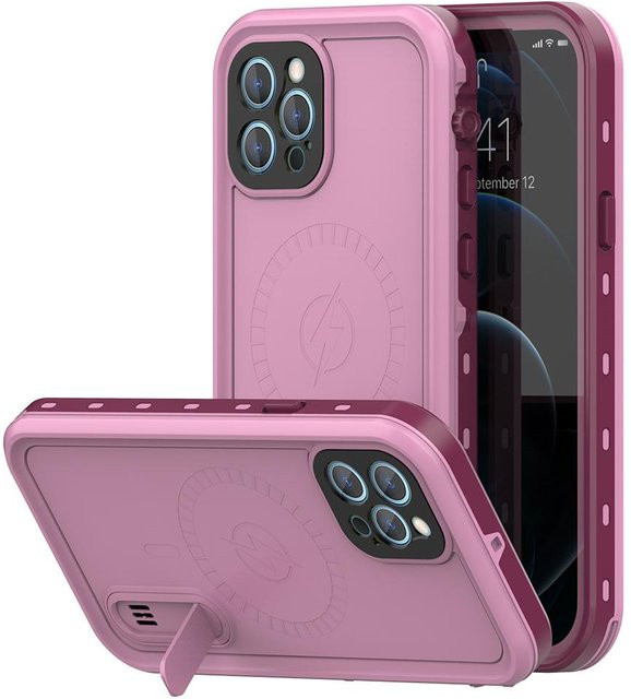 Bai Fen Bai-Digital 3C Wasserdichte iPhone 12 Mini Schutzhülle mit IP68 Zertifizierung, stoßfest und magnetisch, Farbe: Pink/Transparent - Bild 1