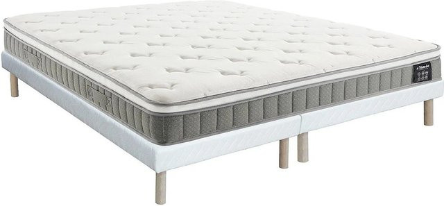 Vente-unique Hybrid Bettgestell Vitogo mit Matratze und Lattenrost in Weiß, B/T: 180 x 200 cm - Bild 1