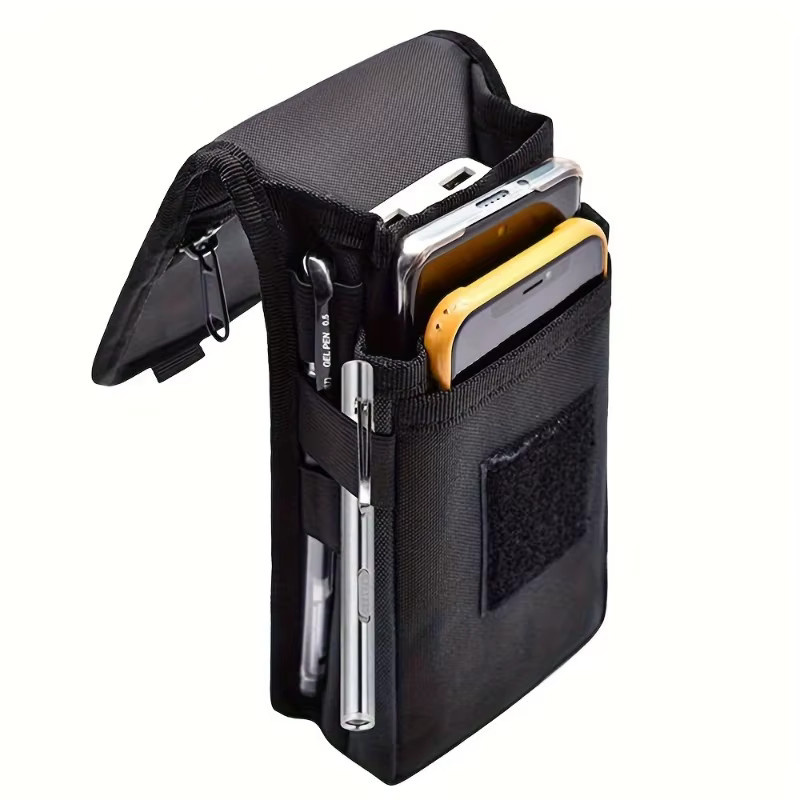 GOLDFOX Multifunktionale Handy Gürteltasche aus Oxford Stoff für iPhone 16 und iPhone 15, 6,3 Zoll, Schwarz - Bild 3