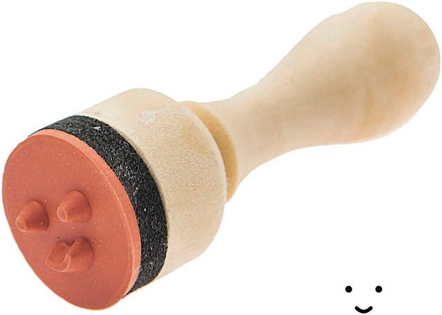 Rico Design Paper Poetry Mini-Stempel Happy aus Holz mit 15 mm Durchmesser - Bild 1