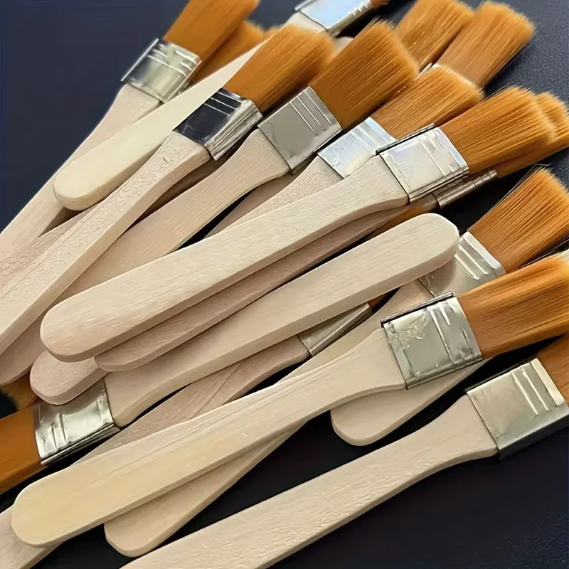Yunliwei Nylon-Kunstpinsel Set mit kurzem Holzgriff in Mehrfarben, 24 Stück - Bild 5