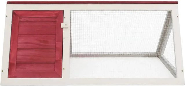 vidaXL Kleintierstall aus lackiertem Tannenholz in Rot und Weiß, B/T/H: 50 x 41 x 50 cm - Bild 1