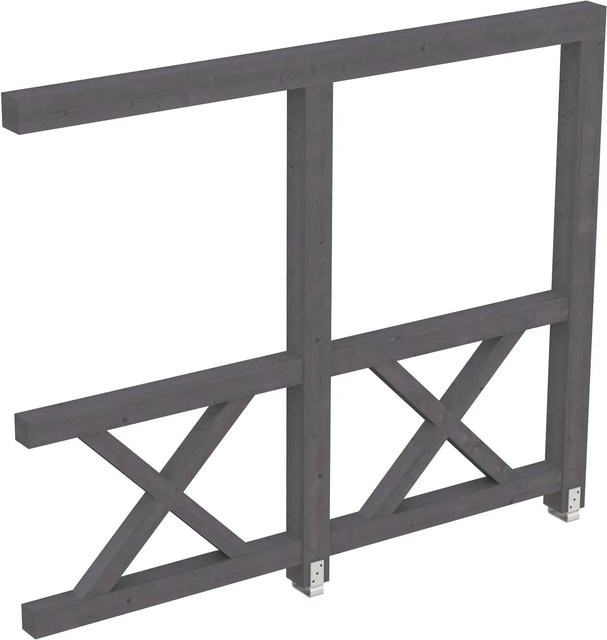 Skan Holz Seitenwand aus Fichte für Terrassenüberdachungen, lasiert, Schiefergrau, B/H: 120 x 210 cm - Bild 1