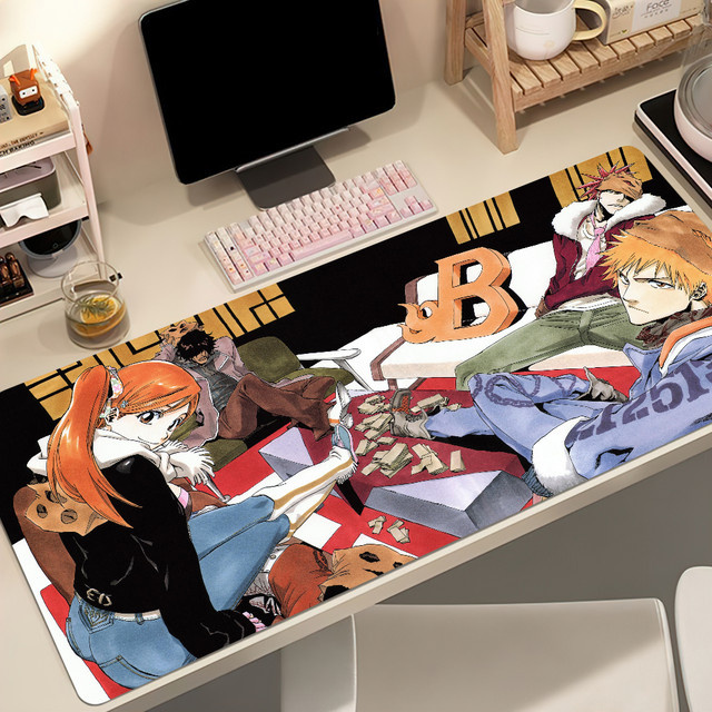 Anime B-Bleach Mauspad in Multicolour, rutschfeste und verdickte Gaming-Schreibunterlage mit Randversiegelung - Bild 1