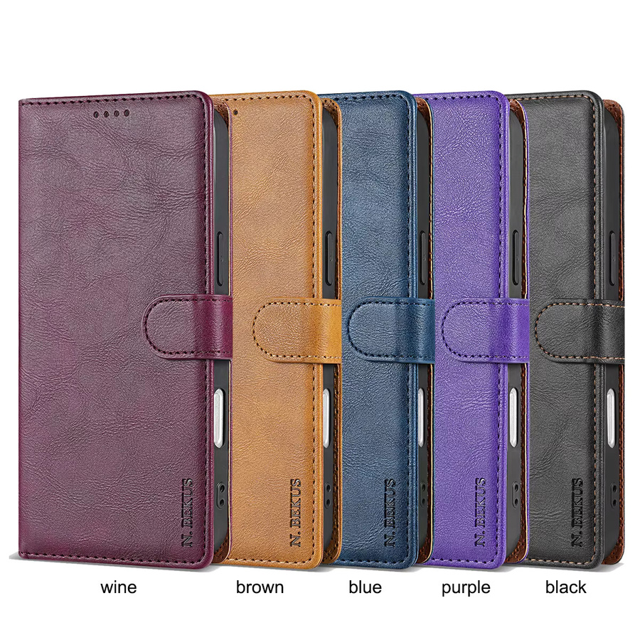 Luxus Business Brieftasche aus Leder für iPhone 17 16 15 14 13 12 11 Pro Max Plus SE3 mit magnetischem Flip und Kartenfächern in Blau - Bild 6