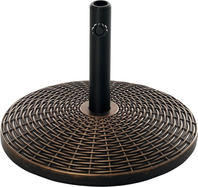 Outsunny Sonnenschirmständer mit geflochtenem Korbdesign in Bronze und Schwarz, B: 53 cm, H: 40 cm - Bild 1