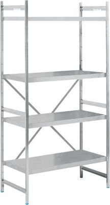 Köhler Grundregal aus Edelstahl in Silber mit geschlossenen Böden, B/T/H: 90 x 60 x 200 cm - Bild 1