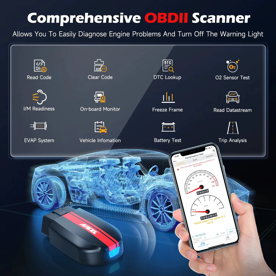 ANCEL BD200 OBD2 Automotive Scanner Bluetooth Diagnosegerät in Schwarz für Android und iOS - Bild 5