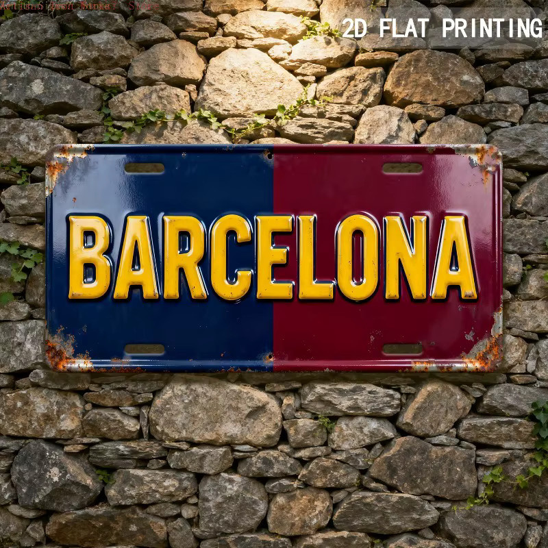 Potdemiel Retro Aluminium-Nummernschild aus Metall für die Wanddekoration B/H: 30 x 30 cm - Bild 2