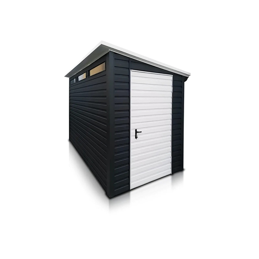 Liderstal Einzelgarage Standard aus Trapezprofilblech mit Pultdach und 3 Plexiglas-Oberlichtern, Farbe: Graphit, B/T/H: 400 x 233 x 200 cm - Bild 2